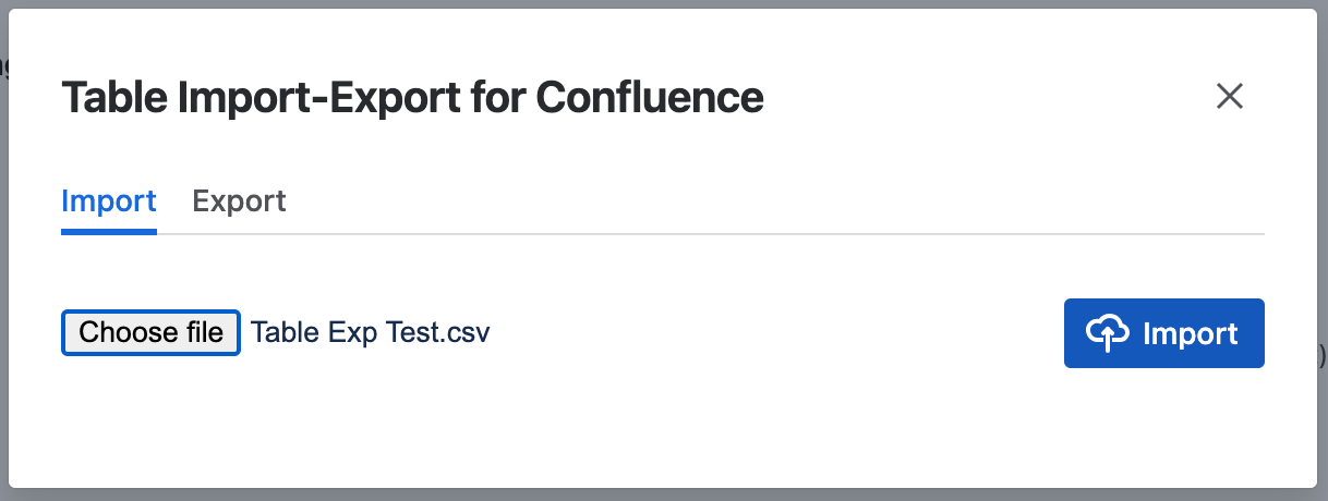 Table Import Export for Confluence